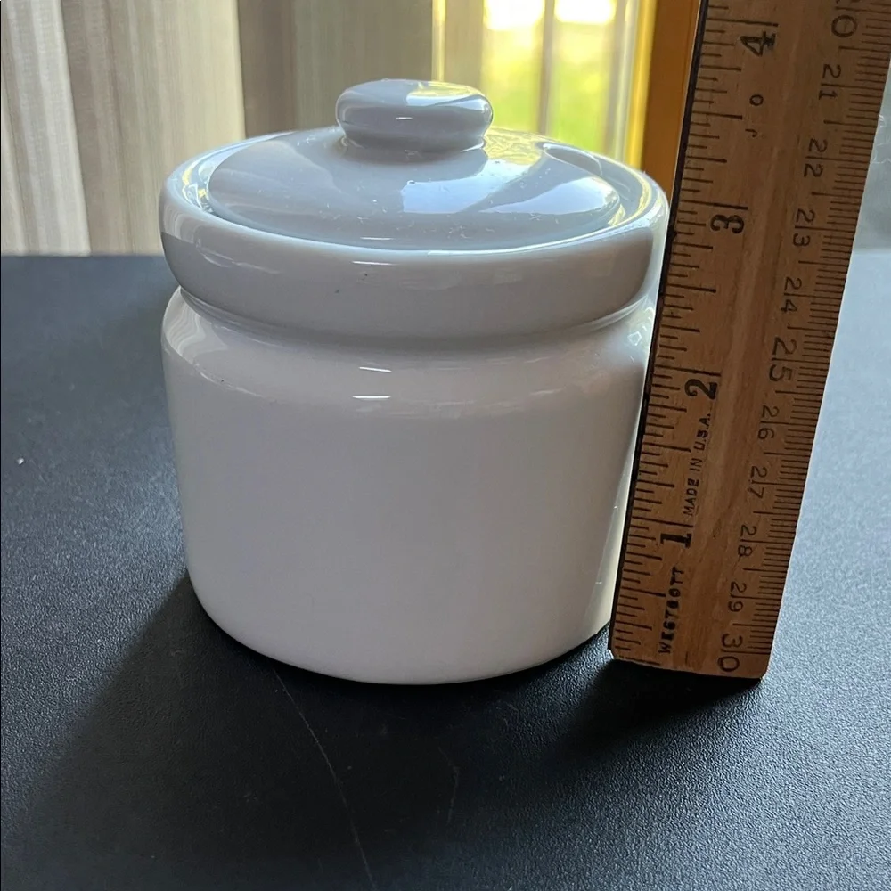 Pier 1 White Ceramic Sugar Jar with Lid